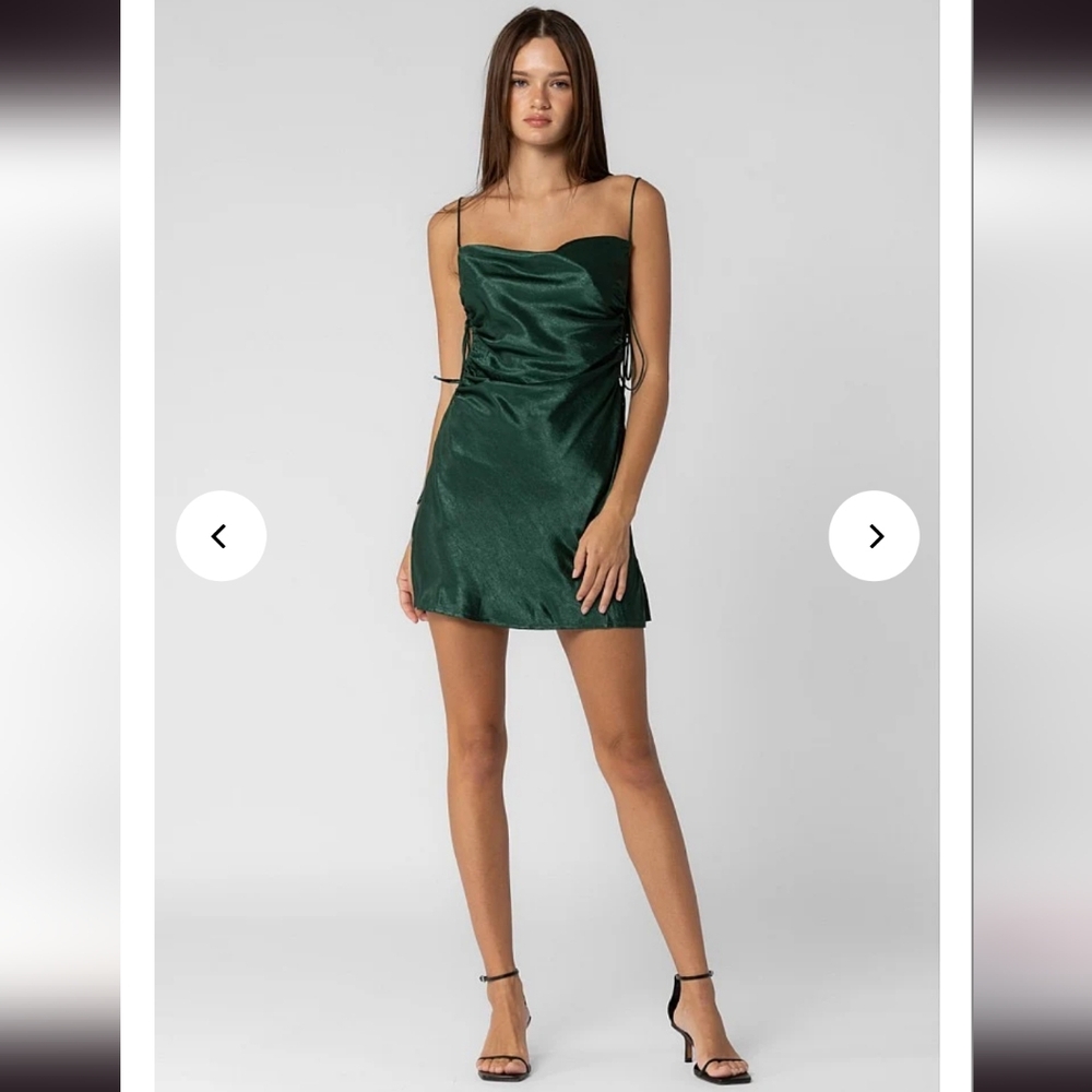 Satin Mistletoe Mini Dress